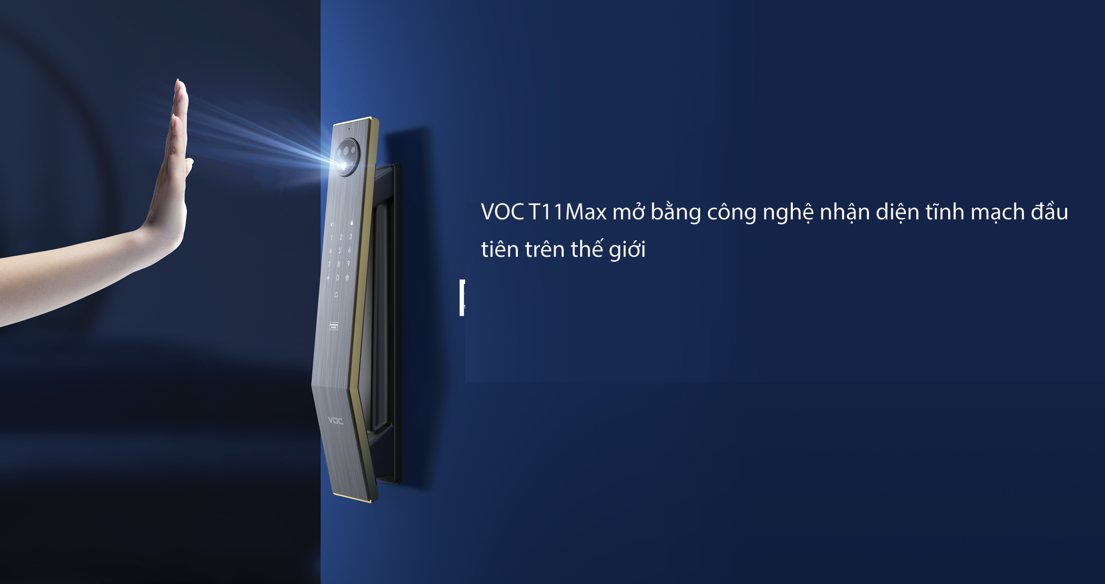Khóa Vân Tay VOC T11Max Công Nghệ Mở Bằng Nhận Diện Tĩnh Mạch Bàn Tay Mới Nhất Hiện Nay